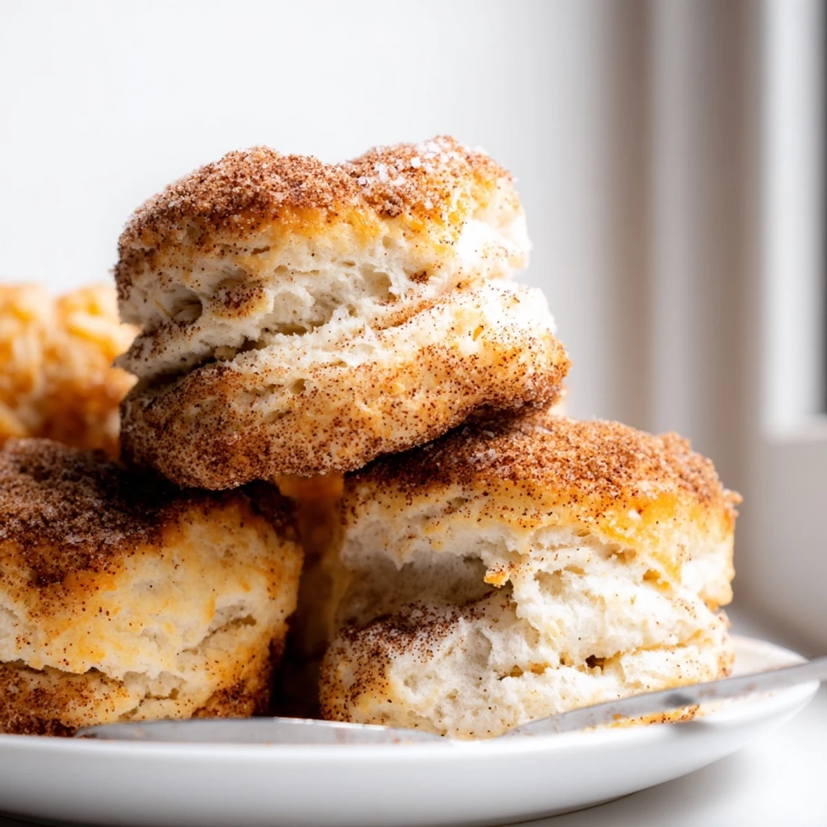 Tender Cinnamon Pretzel Sweet Tea Drop Biscuits warm from the oven, perfect for breakfast.  