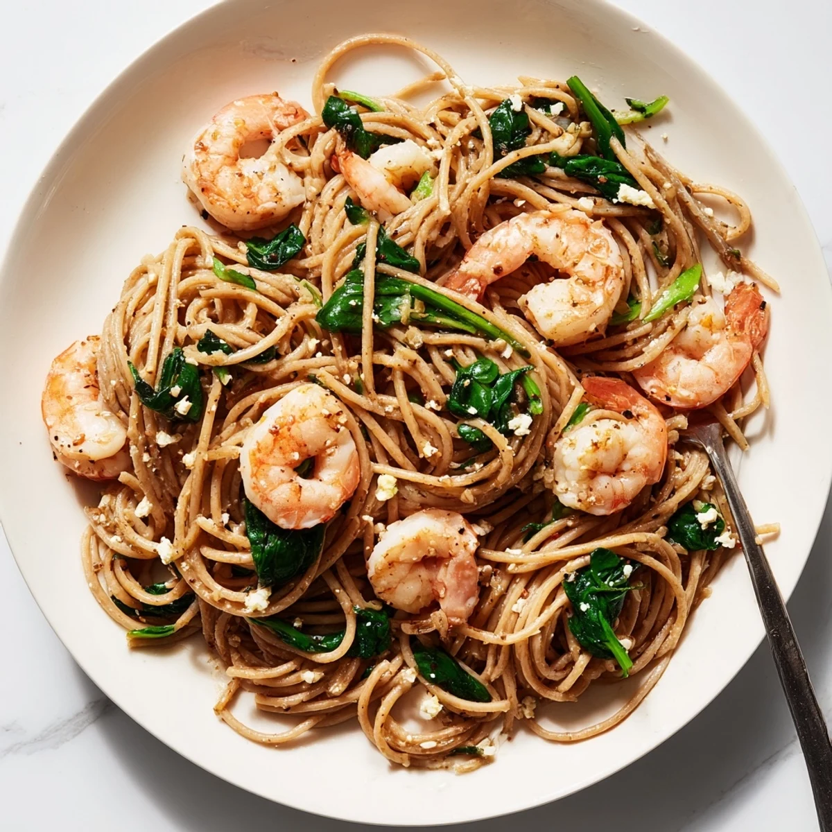 Creamy Garlic Shrimp Pasta features succulent shrimp tossed in a light, flavorful sauce.  