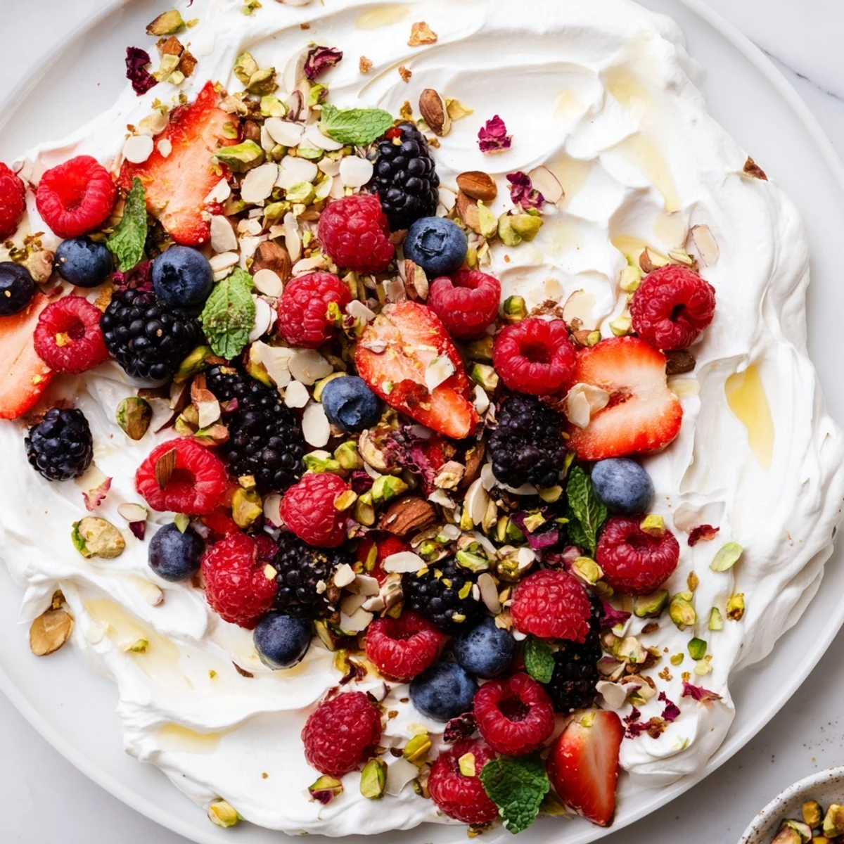Indulge in this Butter Board Dessert Version topped with vibrant fresh berries.  