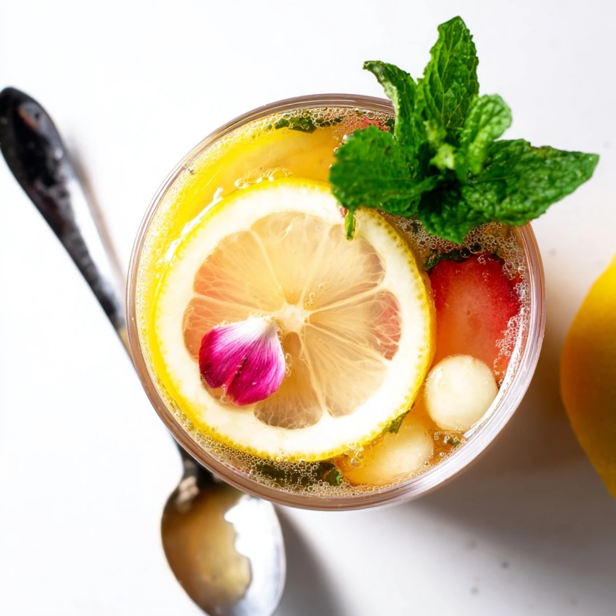 Refreshing Kombucha-style home-brew mocktails with vibrant berries and herbs.  