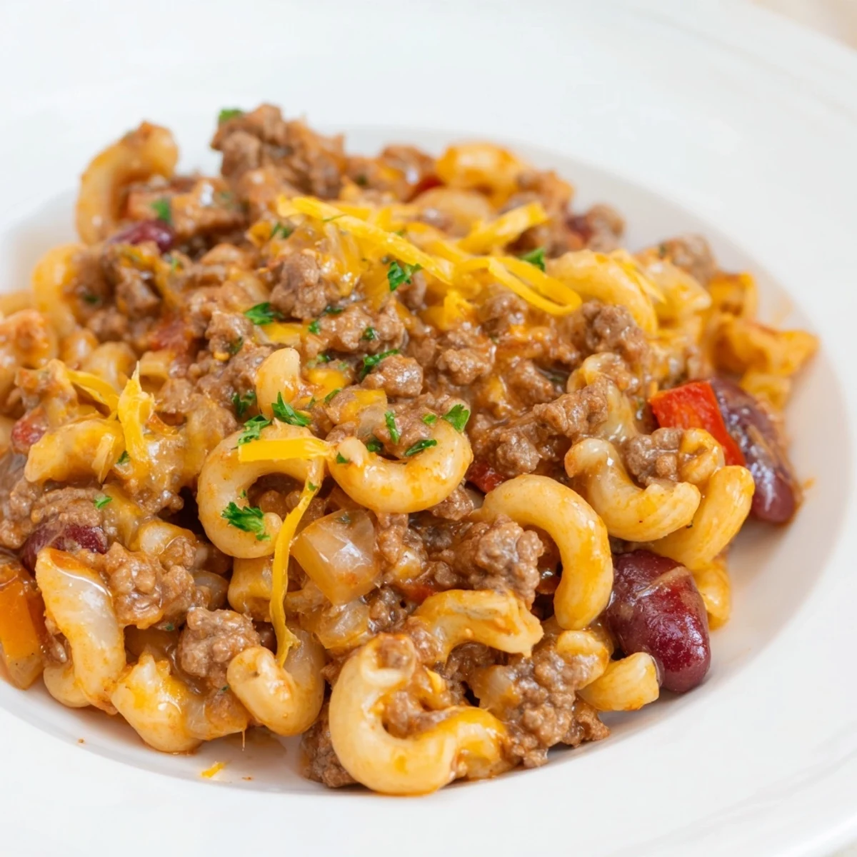 Cheeseburger Chili Mac Skillet