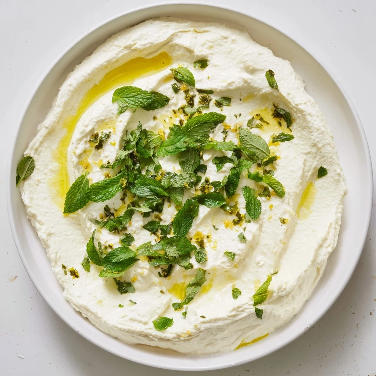 Whipped Feta Lemon-Mint Drizzle