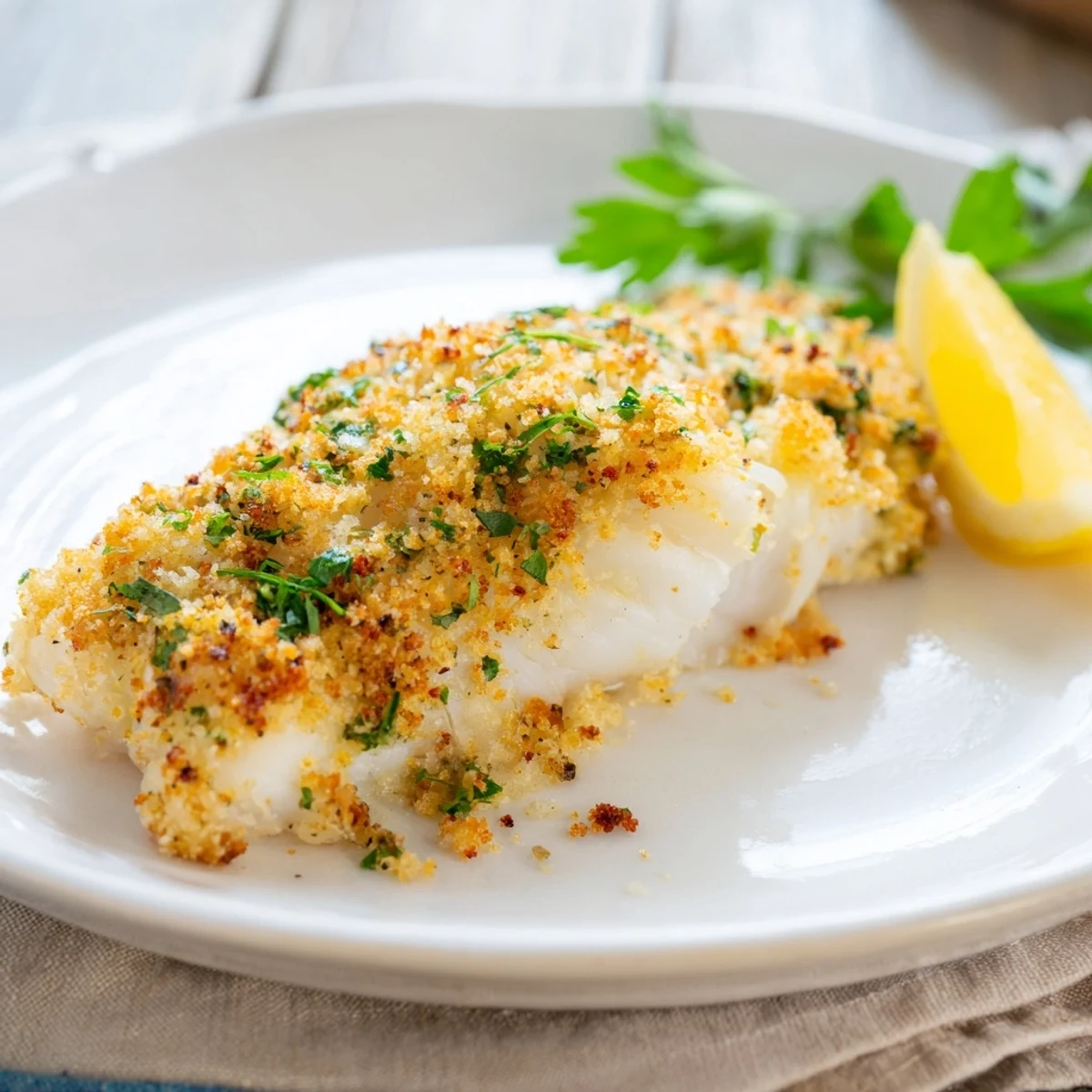 Baked Cod with Ritz Topping