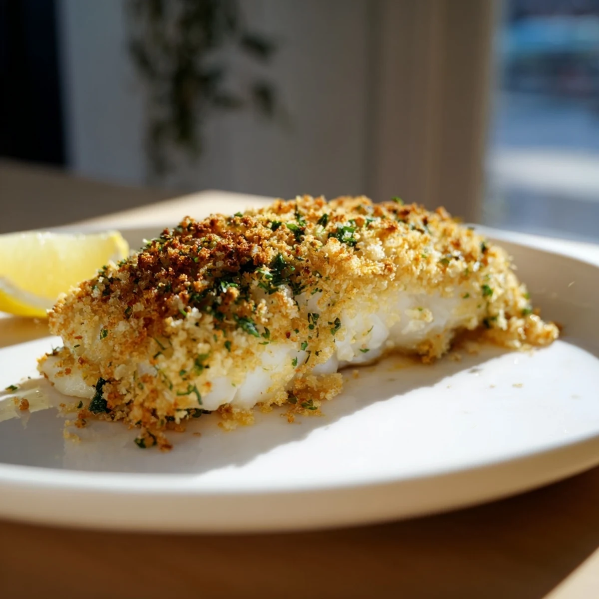 Flaky, tender Baked Cod with Crispy Ritz Cracker Topping, baked until golden and bubbling.