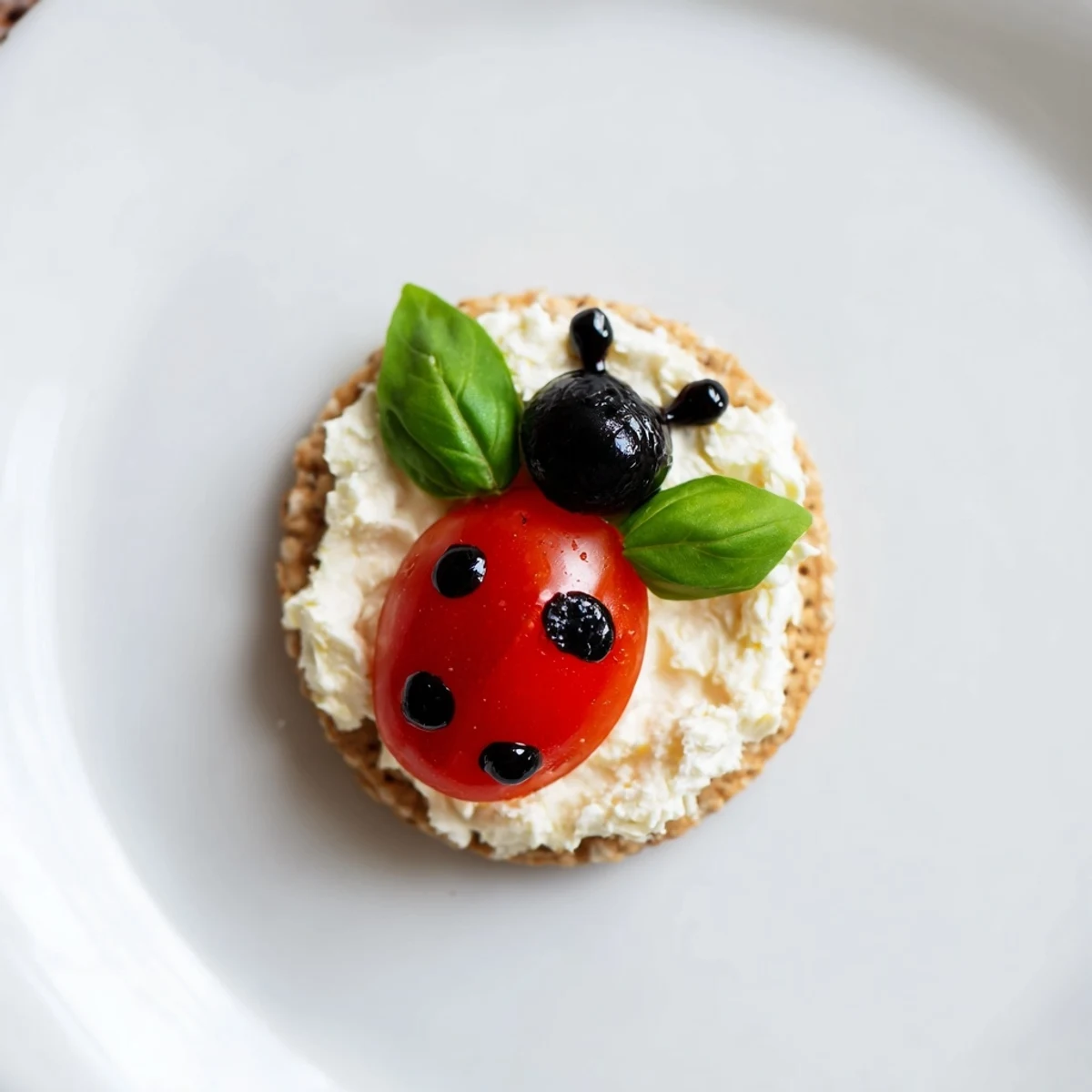 Ladybug Love Picnic Finger Foods are adorable bite-sized appetizers with tomato “wings” and olive heads.