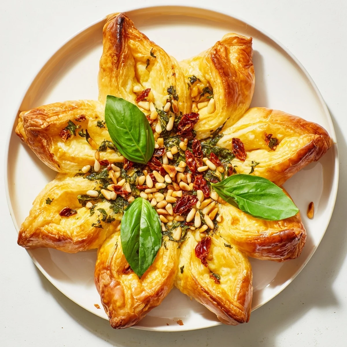 Poinsettia Puff Pastry Appetizer