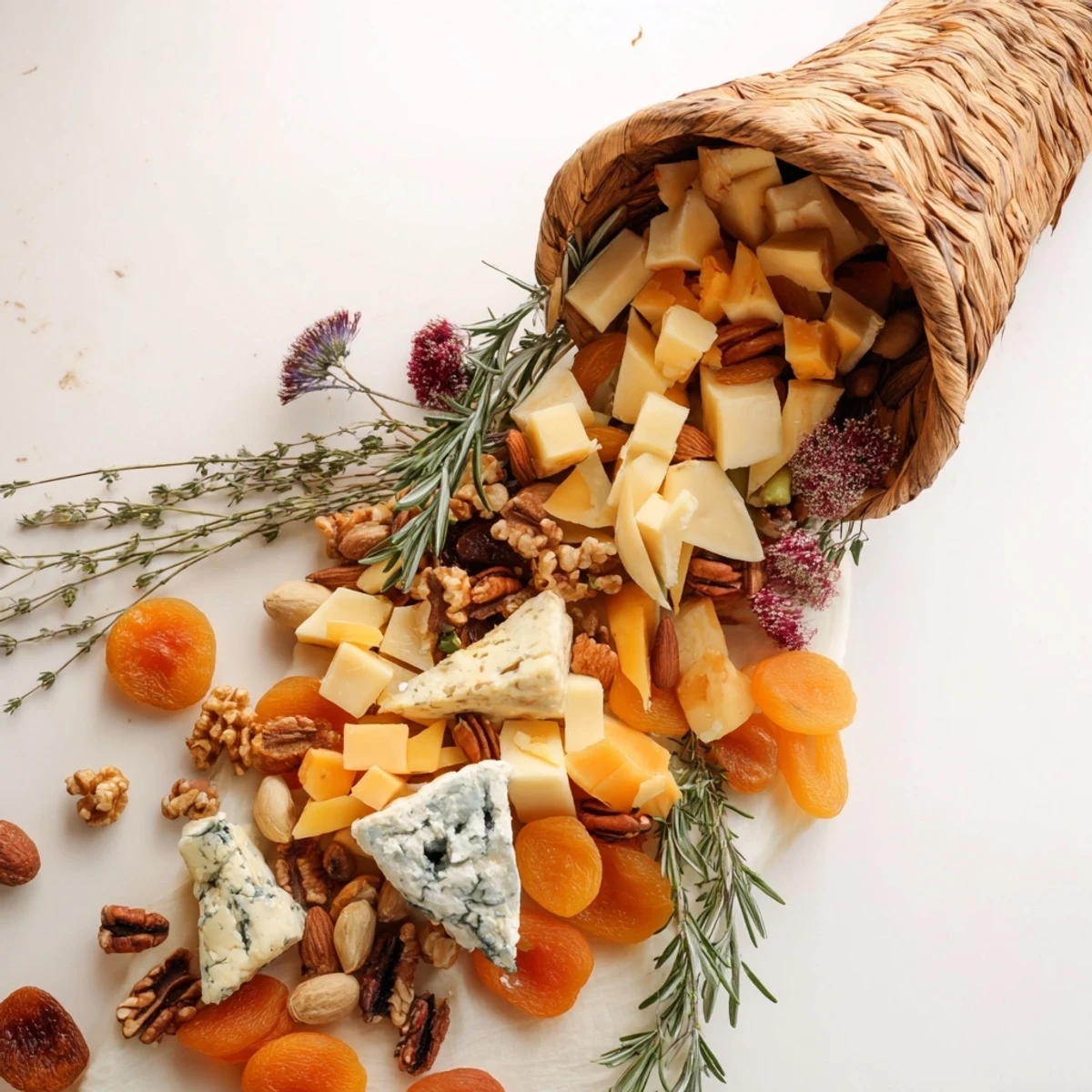 Discover a delicious Autumn Harvest Horn of Plenty: a beautiful, eye-catching harvest appetizer with fresh herbs.