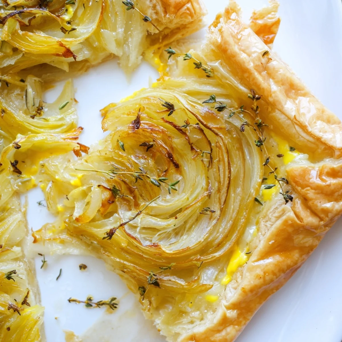 Golden caramelized onions sit atop a flaky crust in this Caramelized Onion Tart.