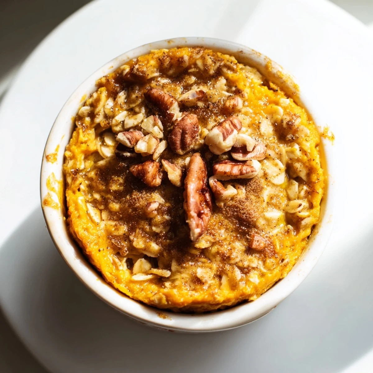 Delicious Pumpkin Spice Baked Oats cooling on a rack, ready to be topped with yogurt and maple syrup.