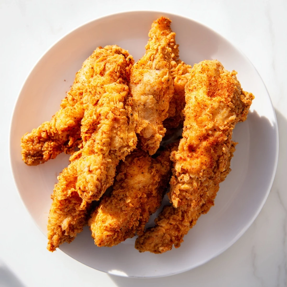 Golden, crispy buttermilk fried chicken tenders, perfect for dipping in your favorite sauces.