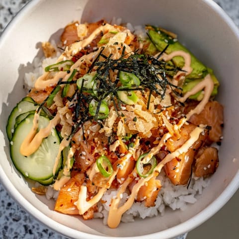 Crispy Salmon Rice Bowl