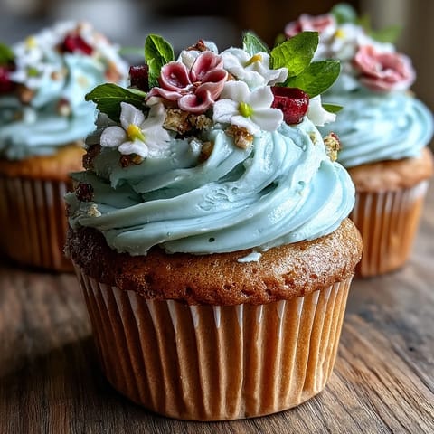 Beautiful baby shower cupcakes with delicate buttercream flowers in pastel shades, perfect for spring celebrations.