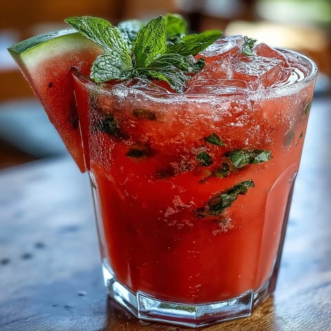 Watermelon Mint Lemonade in a clear pitcher, garnished with fresh mint and lemon slices, ready to serve at a summer picnic.