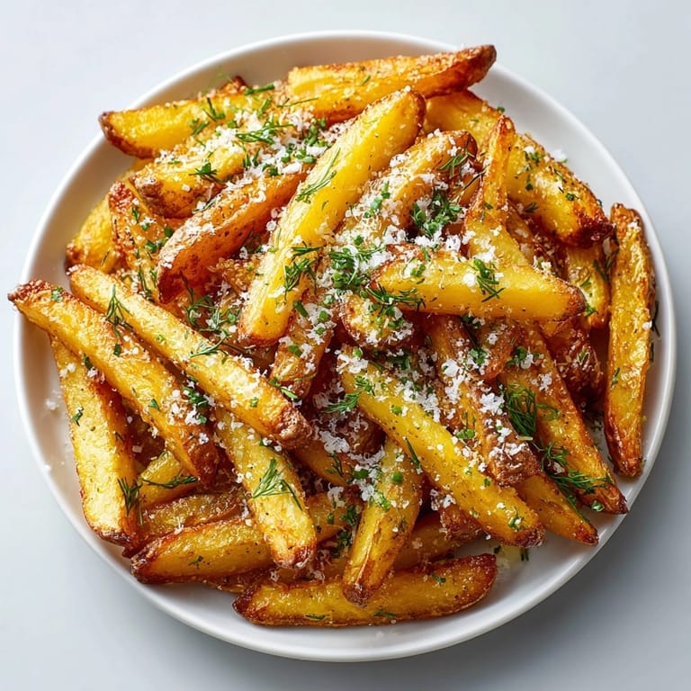 Tender fries, seasoned perfectly and coated in Parmesan, make the perfect Pickle Parmesan Air Fryer Fries recipe.