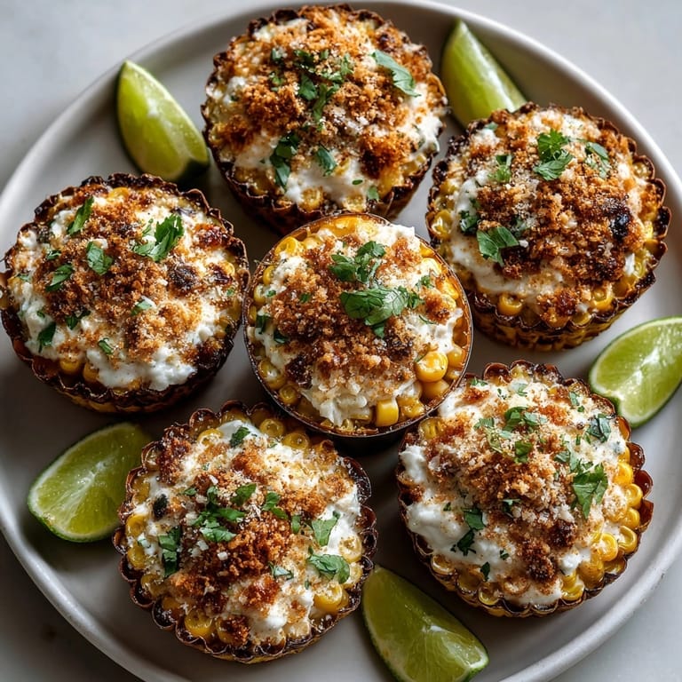 Freshly prepared Crunchy Elote Street Corn Cups bursting with Mexican flavors, ready for a delicious side dish.