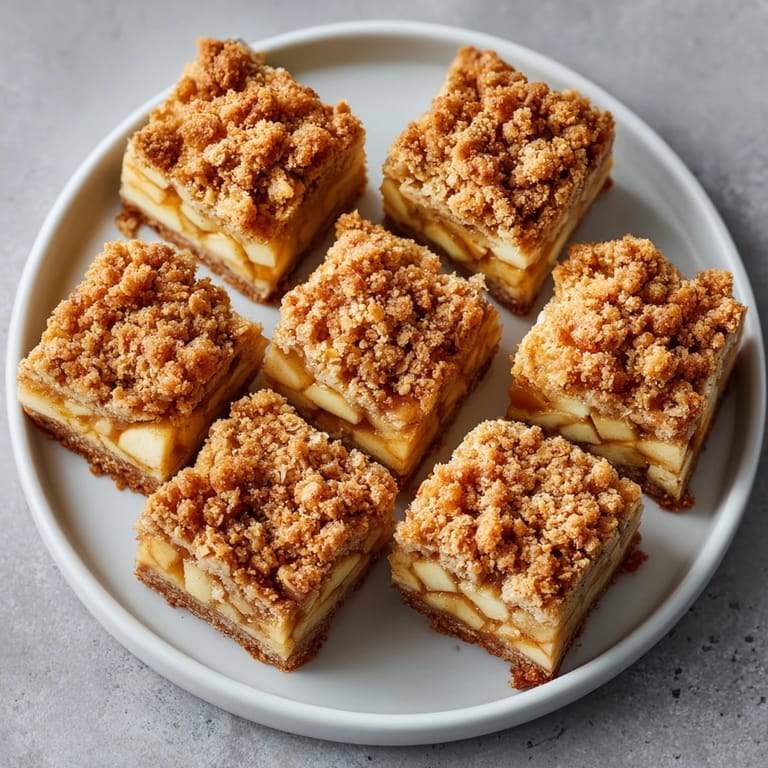 Cinnamon Apple Crisp Bars served on a plate, warm dessert paired with a scoop of vanilla ice cream