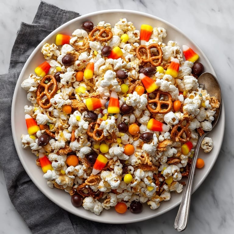 Homemade Sweet &amp; Salty Halloween Party Popcorn, ready to enjoy, a crunchy, sweet, and salty snack.