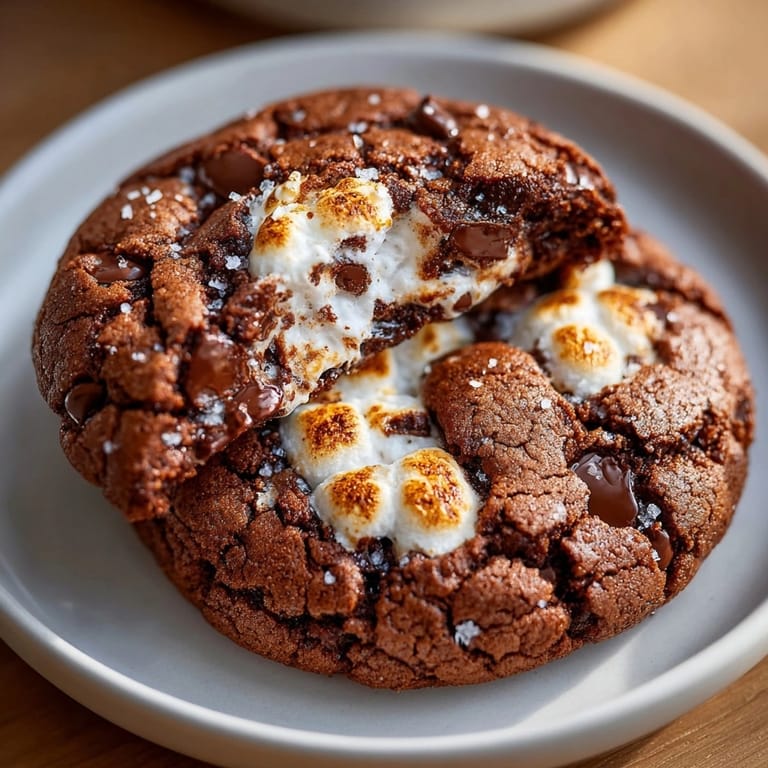 Homemade spiced hot chocolate cookies with marshmallows, ready to dunk in hot cocoa.