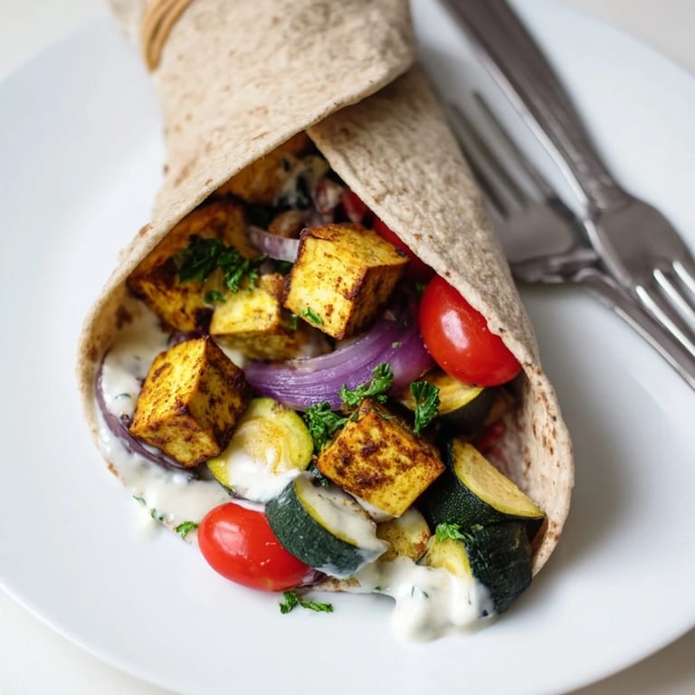 Easy vegan viral recipe re-make bursting with flavor, served in whole wheat wraps.