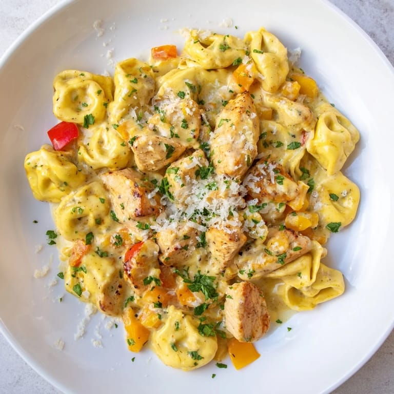 Flavorful Zesty Cajun Garlic Parmesan Chicken Tortellini with a creamy, rich sauce, a quick and delicious weeknight meal.