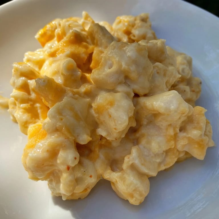 Creamy, golden one-pot butternut squash mac & cheese, a comforting vegetarian meal served in a bowl.