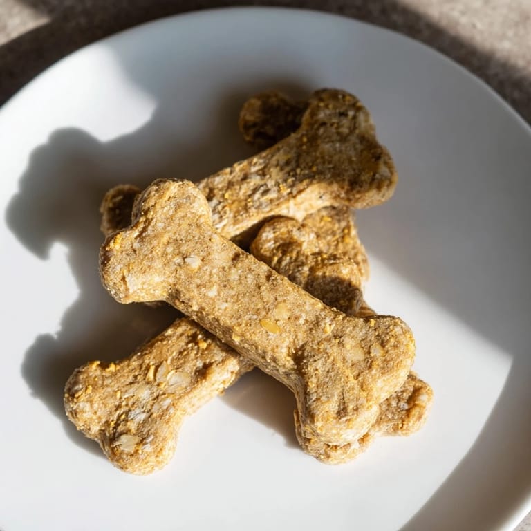 A close-up shot of crunchy Pawsitively Good Dog Bone Treats, baked until perfectly firm and aromatic for your dogs.