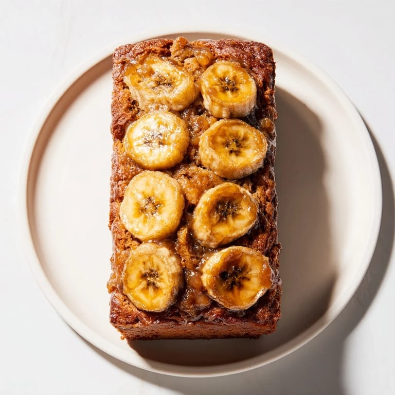 Sweet banana bread cake, featuring tender layers, ready to be enjoyed with family.