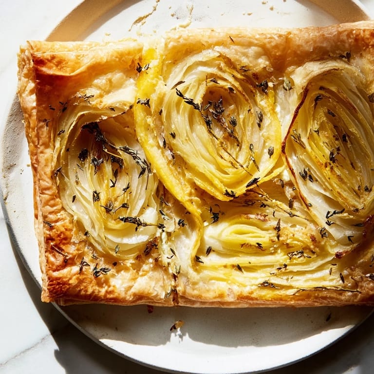 Enjoy a slice of the rustic Caramelized Onion Tart, filled with fragrant caramelized onions.