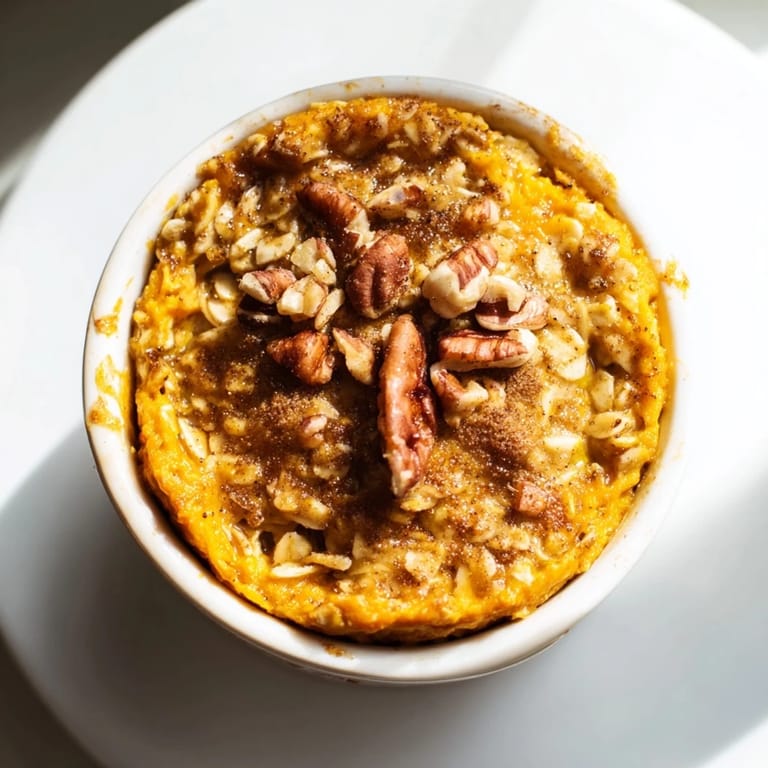 Delicious Pumpkin Spice Baked Oats cooling on a rack, ready to be topped with yogurt and maple syrup.