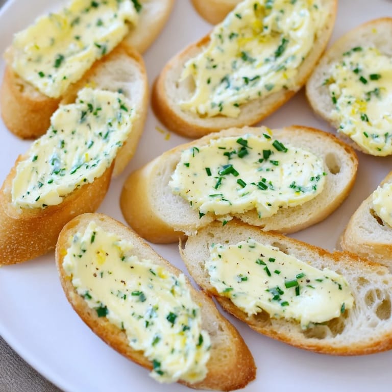 Warm, freshly baked Vodka Butter Crostini, brushed with olive oil and topped with savory vodka-infused butter, ready to eat.