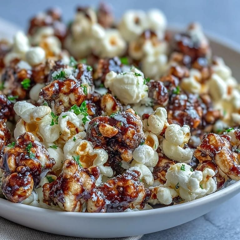 Aromatic truffle oil popcorn tossed with garlic and Parmesan, offering a savory and indulgent treat.