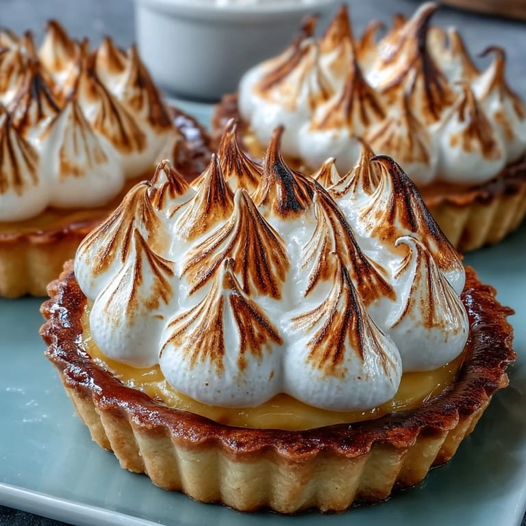 Vibrant passionfruit tart features smooth curd and fluffy meringue, ideal for elegant gatherings.  