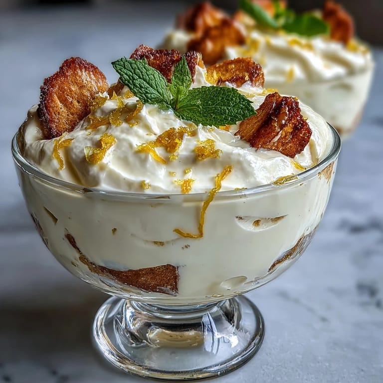 Bright and creamy limoncello tiramisu cups showcasing tangy lemon mascarpone layered between delicate, liqueur-soaked ladyfinger biscuits.