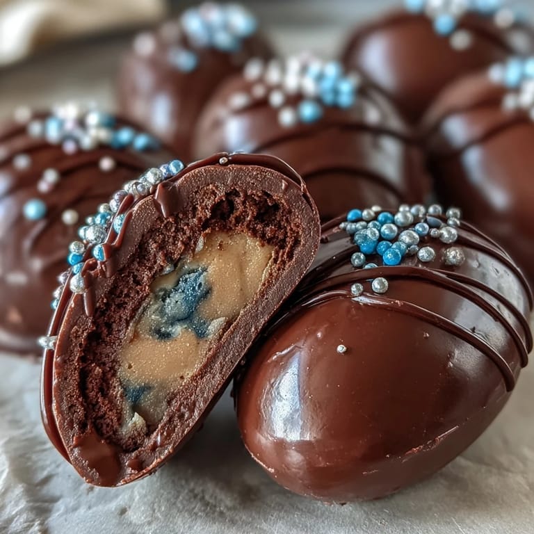 Handcrafted peanut butter Easter eggs with rich chocolate shell, ideal for gifting or festive dessert platters.