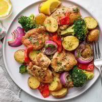 Lazy Gourmet Chicken & Vegetable One-Pot features tender chicken and vibrant veggies in one dish.